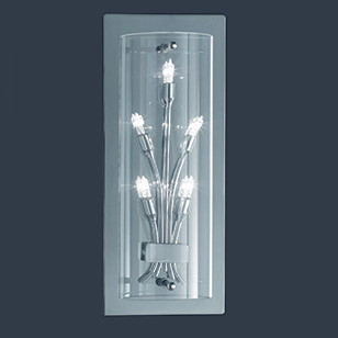 Wofi Lighting Michigan Wall Light Modern Chrome With A Clear Glass Shade