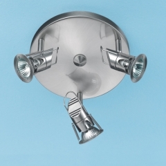 Wofi Lighting Minit Nickel Round Ceiling Light with 3 Spots