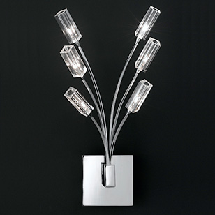 Wofi Lighting Montreal Modern Decorative Chrome And Clear Glass Wall Light