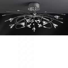 Wofi Lighting Ohio Chrome and Glass Ceiling Light