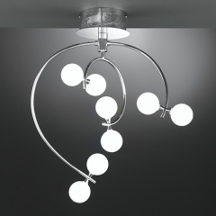 Ontario Chrome and Glass Globe Ceiling Light