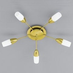 PaliII Low Energy Brass 5 Lamp Ceiling Light