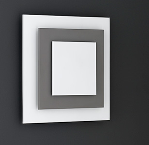 Wofi Lighting Sakai Modern White And Grey Square Wall Light