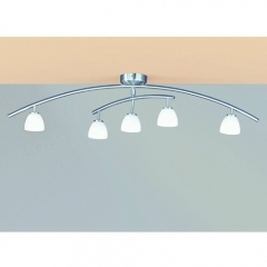 Wofi Lighting Teen Nickel and White 5 Lamp Ceiling Light