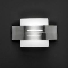 Wofi Lighting Wofi Vetro Modern Nickel and Glass Wall Light