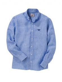 PINSTRIPED LINEN SHIRT