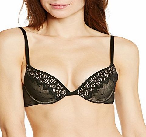 Wonderbra Womens Gel Bra Pixel Push-Up Graphic Push Up Bra - Black - Black - 36C(Brand size: 95C)