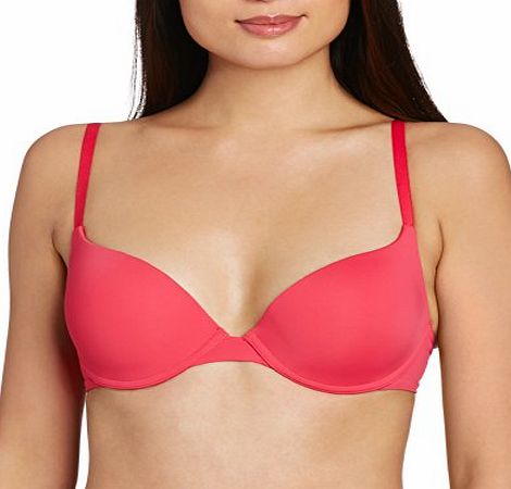 Wonderbra Womens T-Shirt Push-Up Plain Everyday Bra, Pink (Hot Pink), 34C