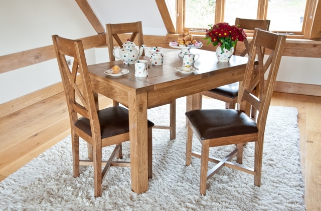 Oak Small Extending Dining Table and 4