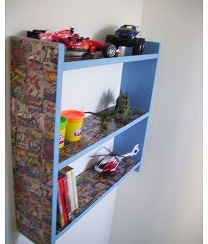 woodiquechic 60cm BOYS BEDROOM MARVEL COMIC HERO SHELVES, SHELF, BOOKCASE, TOY STORAGE