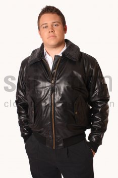 Mens Detachable Fur Aviator Jacket