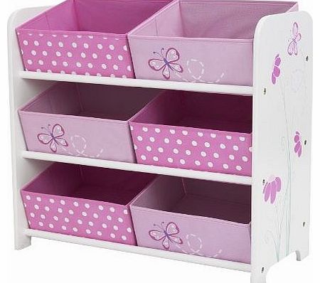 Worlds Apart Butterflies and Flowers 6 Bin Storage