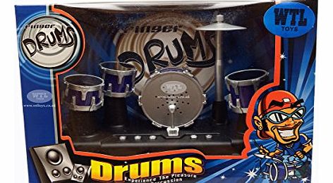 WTLToys ELECTRONIC FINGER DRUMS Mini Desktop Electronic Drum Toy Office Gadget Recording Function (Silver)