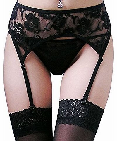 Women Lace Suspender Black Stockings Sexy Suspender Belt