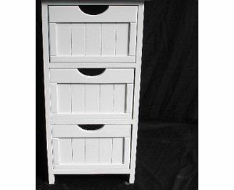 3 DRAW WHITE BEDSIDE SIDE TABLE STORAGE UNIT CABINET(JY091033) meas Unit: 30x30x64cm