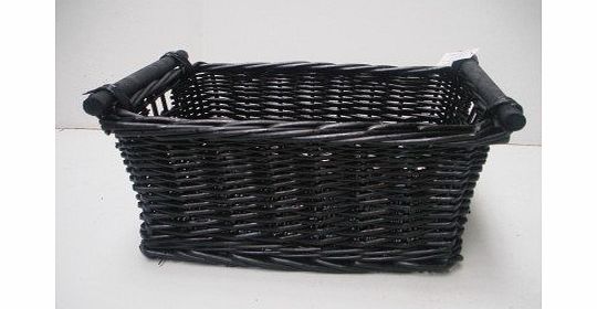 www.topfurnishing.co.uk BLACK WICKER STORAGE BASKET, KITCHEN TOY LOG BASKET (Large) 45x35x20cm (JN99049)