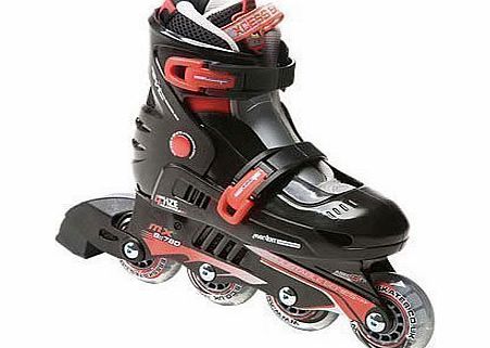 Xcess MX-S780 Boys Adjustable Inline Skates Black/Red Jnr12-2