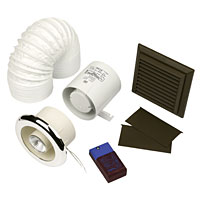 XPELAIR Britex In-Line Chrome 30W Shower Fan Kit