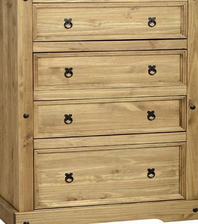 Corona Bedroom Range - Mexican Pine Bedroom Furniture - Full Bedroom Range (Corona 4 Drawer Chest)