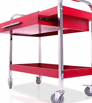 XXR Tools Professional 2 Level Tier Garage Workshop Warehouse Workstation Mobile Portable Tool Storage Trolley Cart