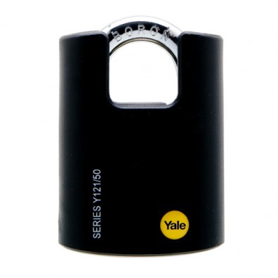 Yale 50mm Brass Padlock with Black Jacket