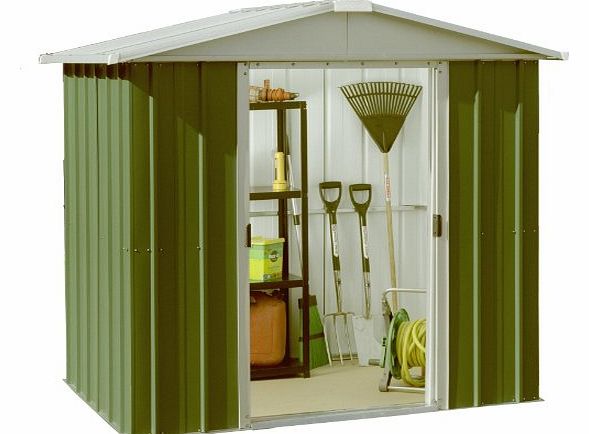 Yardmaster International 66GEYZ 6 x 6ft Deluxe Metal Shed - Green/ Silver