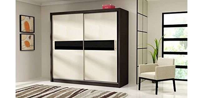 LUCA 6 Modern Wardrobe with Sliding Doors (Sonoma Oak, Large 205cm)