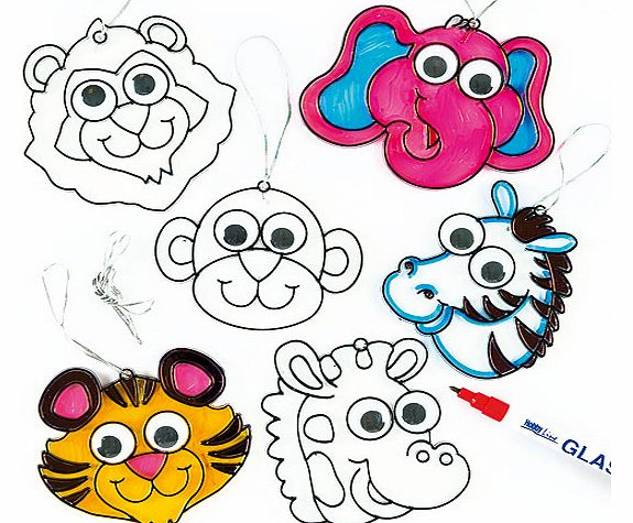 Animal Wiggle-Eye Suncatcher Decorations - Pack