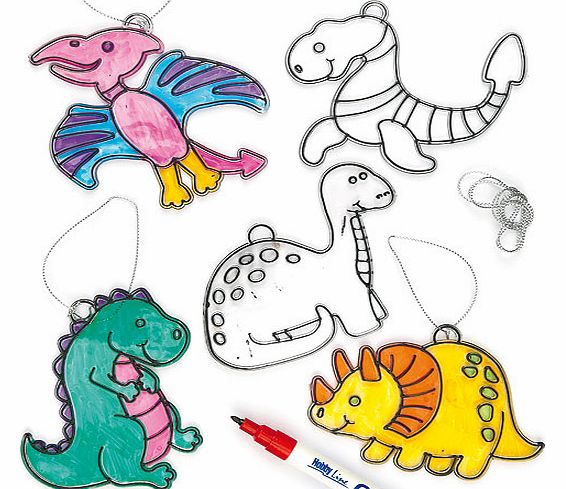 Dinosaur Suncatcher Hanging Decorations - Pack