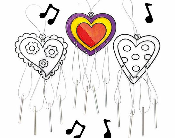 Heart Suncatcher Windchimes - Pack of 3