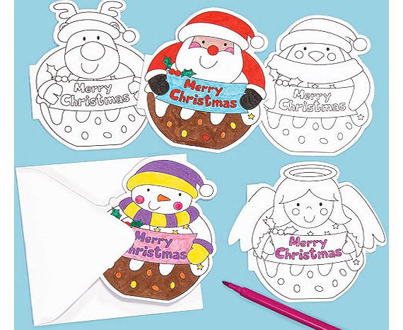 Mini Christmas Pud Pals Cards - Pack of 10