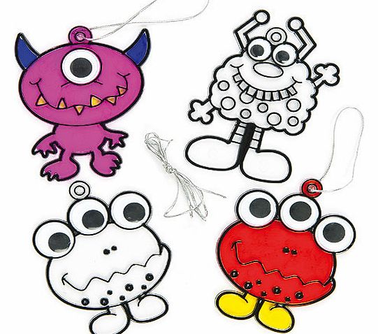 Monster Wiggle-Eye Suncatcher Decorations - Pack