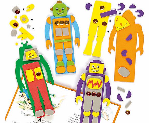 Robot Foam Bookmark Kits - Pack of 4