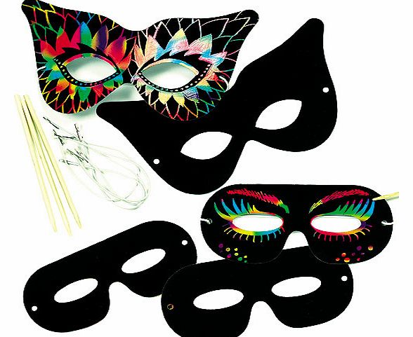 Scratch Art Masks - Pack of 10