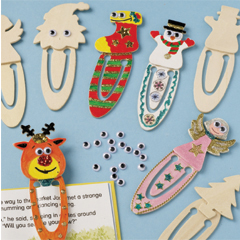 yellowmoon Wooden Wiggle-Eye Xmas Clip Bookmarks