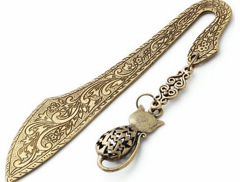 Yevita Bronze Vintage Bookmark with Ornament Fashion Cat Hollow Body