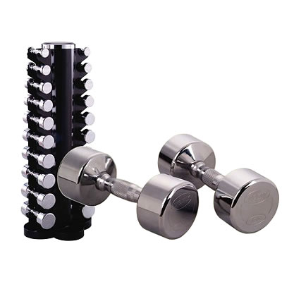 York Chrome Dumbells 1 - 10kg Clubpack (1 to 10kg (10 pairs) - 33063)