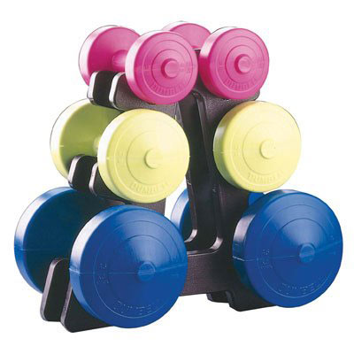 York Family Dumbell Set and Stand (1258 - Family Dumbell Set)