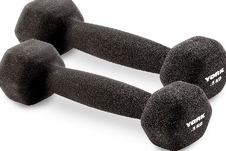 York Neoprene Hex Dumbbells Pairs 0.5kg x 2