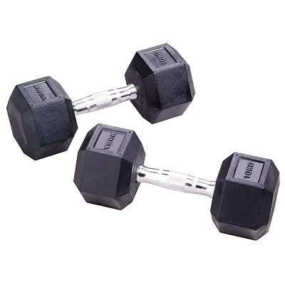 York Rubber Hex Dumbells (2 x 32.5kg - 3678)