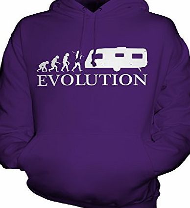 York Street Caravan Evolution of Man - Unisex Hoodie - Mens/Womens/Ladies, Size X-Large, Colour Blackcurrant