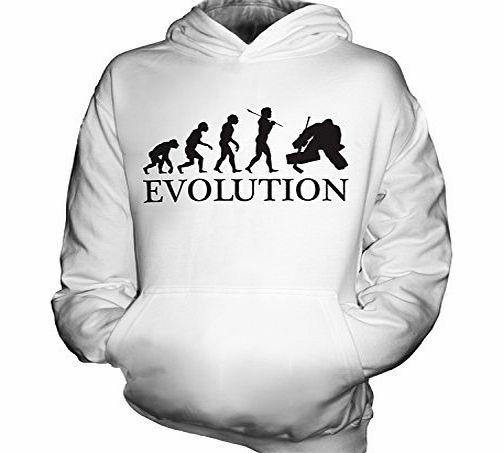 York Street Ice Hockey Goalkeeper Evolution of Man - Kids Hoodie - Boys/Girls/Childrens, Age 1-2, Colour Mint White