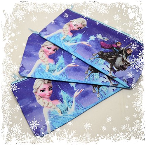 Disney Frozen Pencil Case - New Blue Glitzy Shimmer Frozen Elsa & Anna Pencil Case