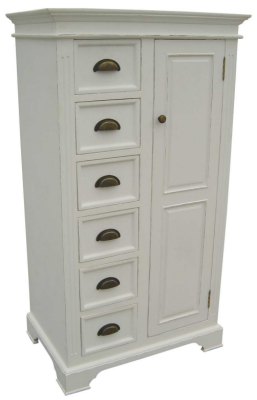 Your Price Furniture.co.uk Kristina White Painted Combination Wardrobe