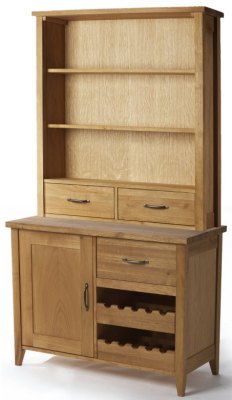 Wealden Oak Small Sideboard with Wine Rack and Dresser Top