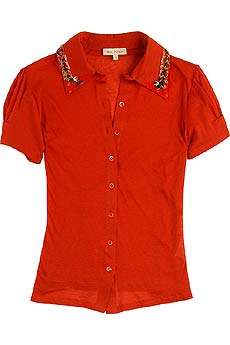 Zac Posen Embroidered Cap Sleeve Top