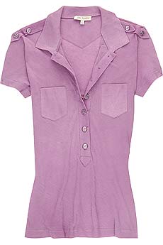 Z button cotton polo top