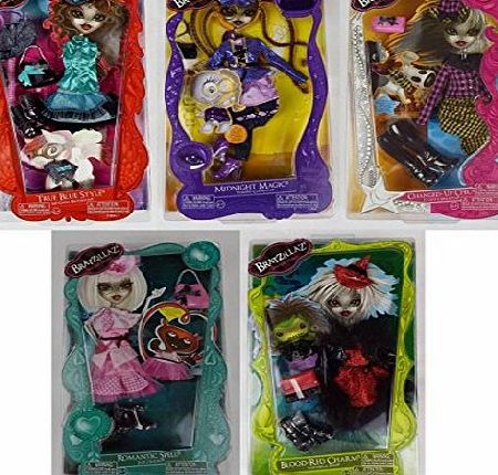 Zapf Bratz Bratzillaz 5 X Fashion Pack - Romantic Spell, Blood Red Charm, Changed-Up Chic, Midnight Magic, True Blue Style