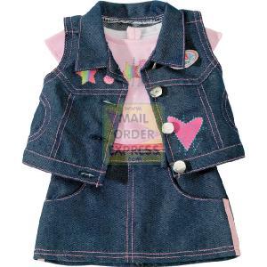 Zapf Creation BABY born Denim Waistcoat Skirt and Pink Top