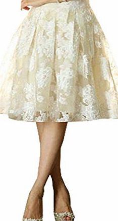 Zeagoo Ladies Vintage High Waist Elastic Flared Skater Pleated Skirt Full Dress